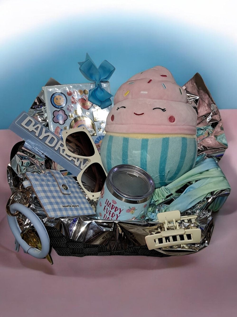 Kawaii Cupcake Plush - Pink & Aqua